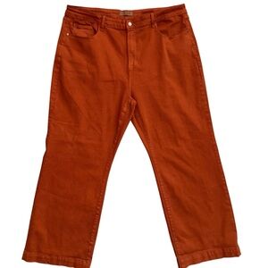 Judy Blue Jeans Womens 24W Burnt Orange Garment Dyed Wide Leg Denim Jean Pants
